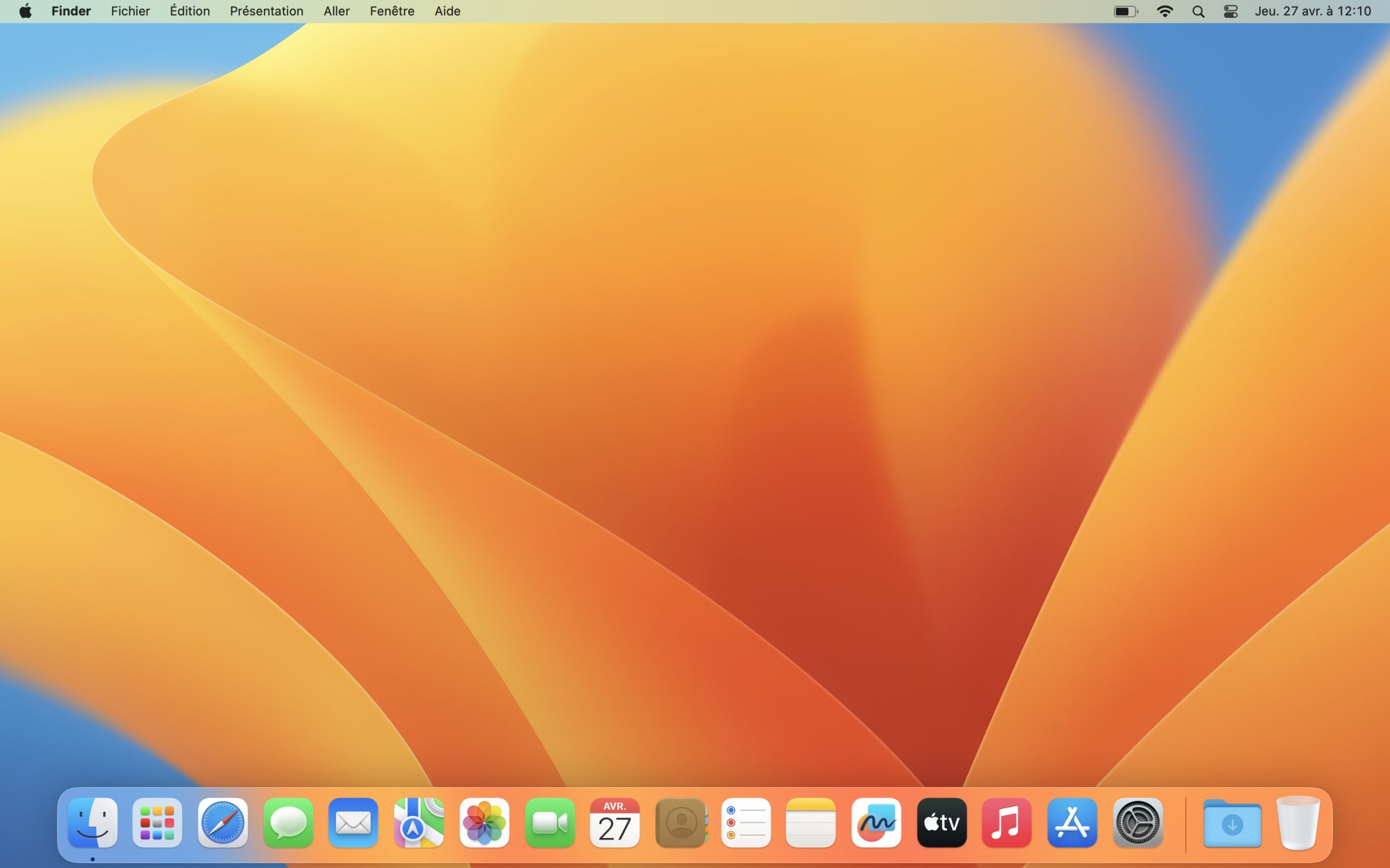 Page d'accueil du Mac